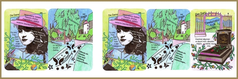 Dame, Wege und Sargkarte Lenormand