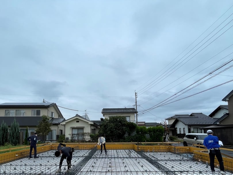 長野県　松本市　安曇野市　建築設計事務所　建築家　news設計室　丸山和男　住宅設計　設計監理　穂高の家Ⅰ　基礎工事　基礎断熱工事
