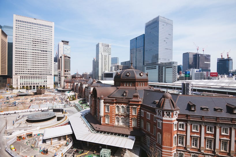 東京駅周辺の工事の様子。BIMは活用されているのだろうか。