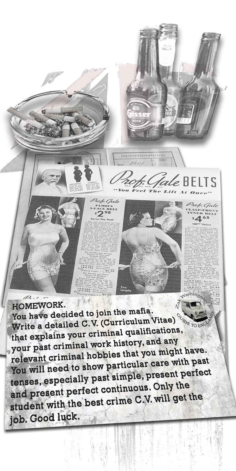 English language grammar and vocabulary exercise to practice crime vocabulary: Write a crime CV