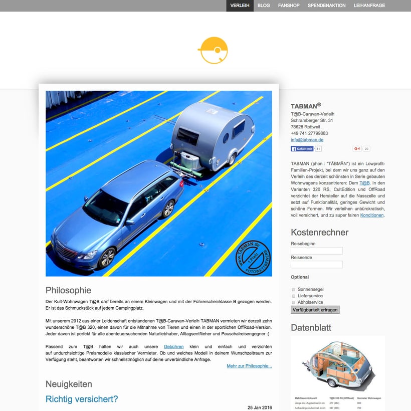 Website im neuen Design - ©TABMAN