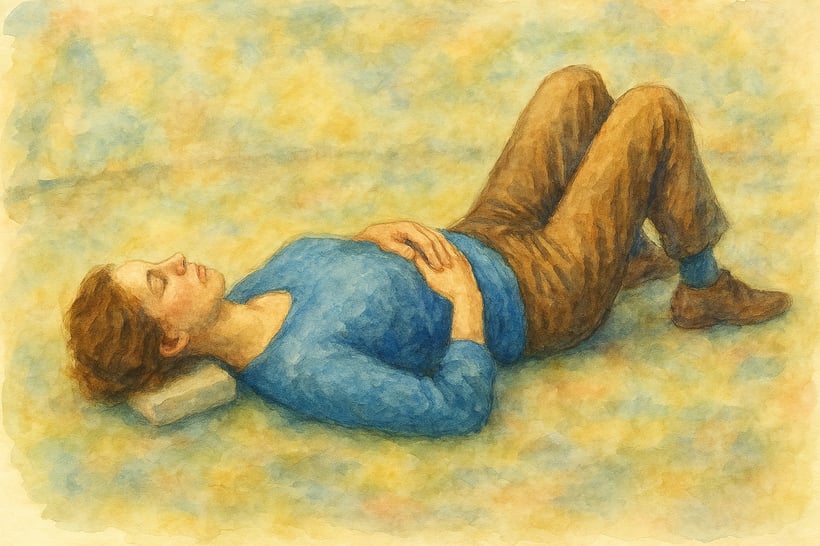 Woman lying in semi-supine