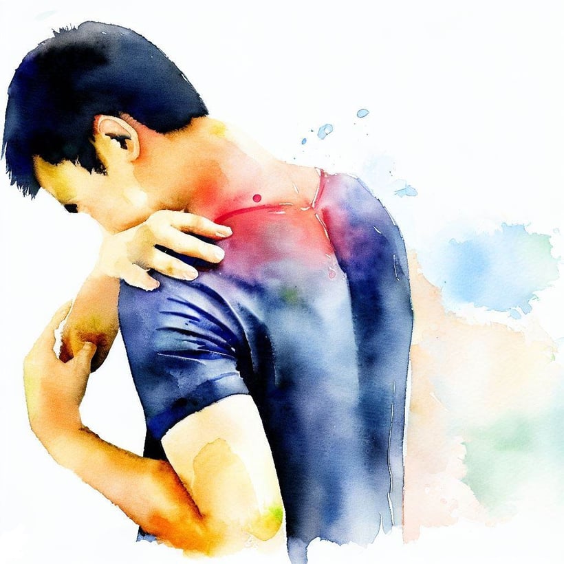 man with shoulder pain