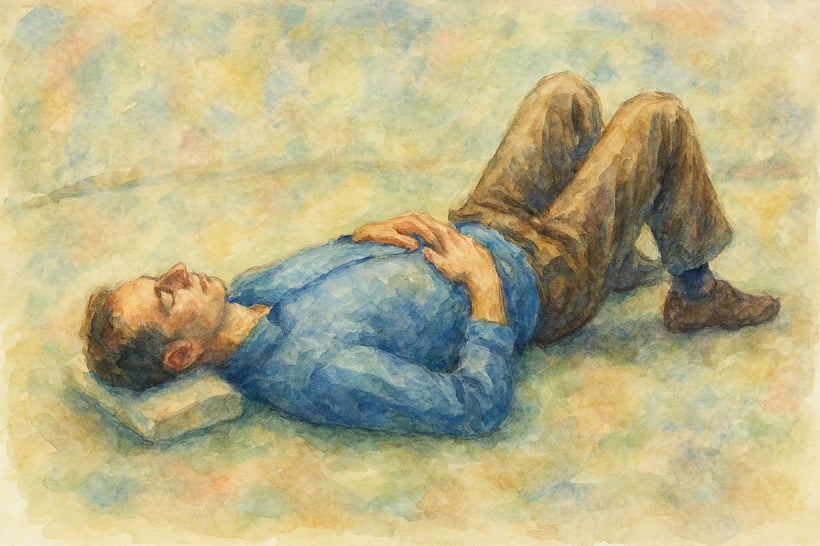 Man lying in Constructive Rest
