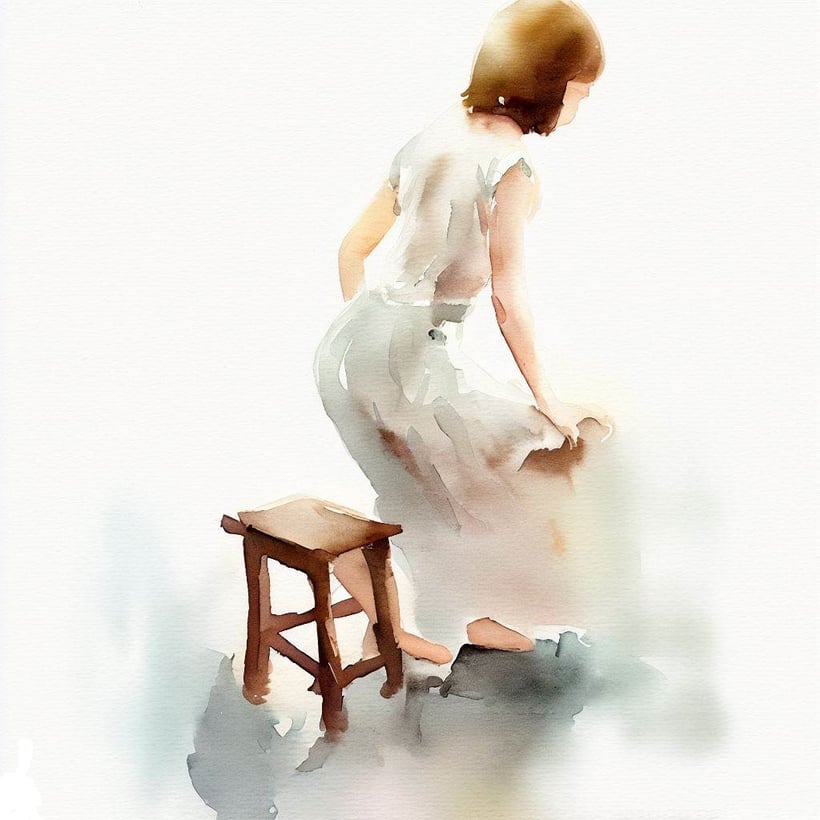 woman going to sit down