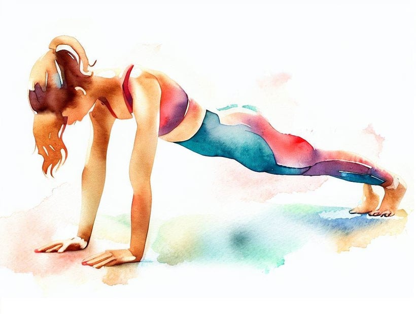 A woman doing the plank in an attempt to strengthen his core muscles
