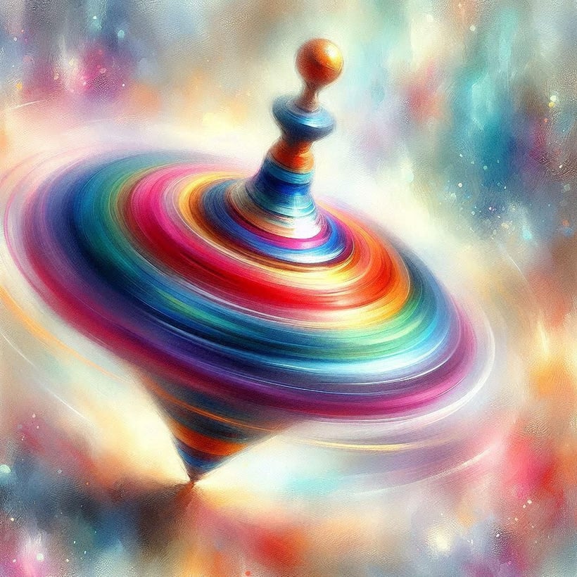 a spinning top in balance