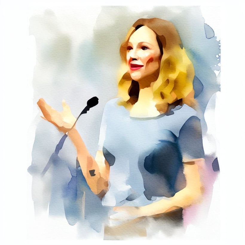 woman public speaking