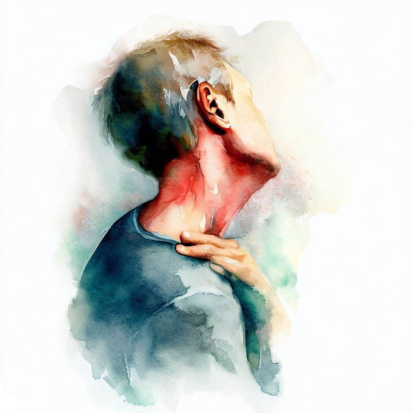 man with neck and shoulder pain