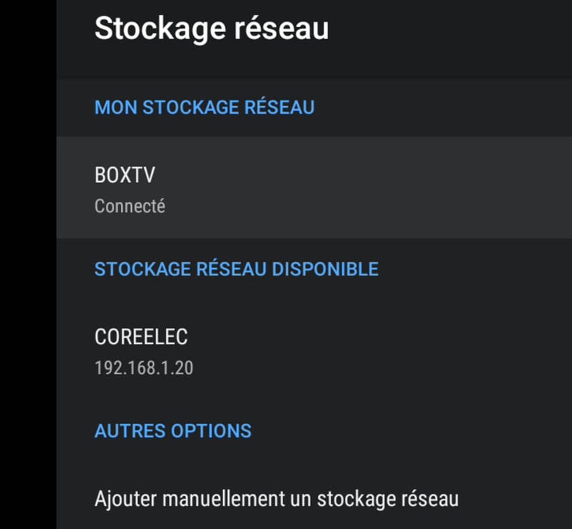 Shield TV Stockage réseau