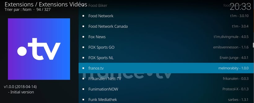 Kodi addon chaines tv france