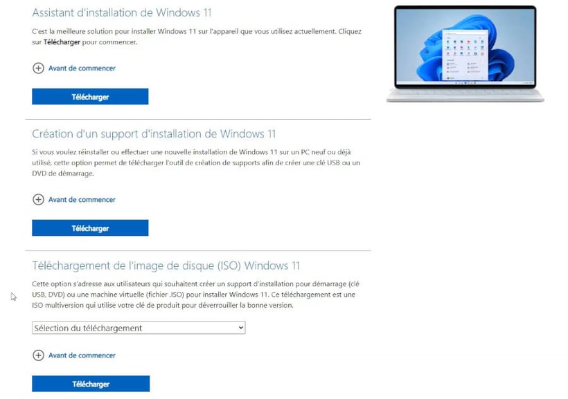 Assistant d'installation Windows 11