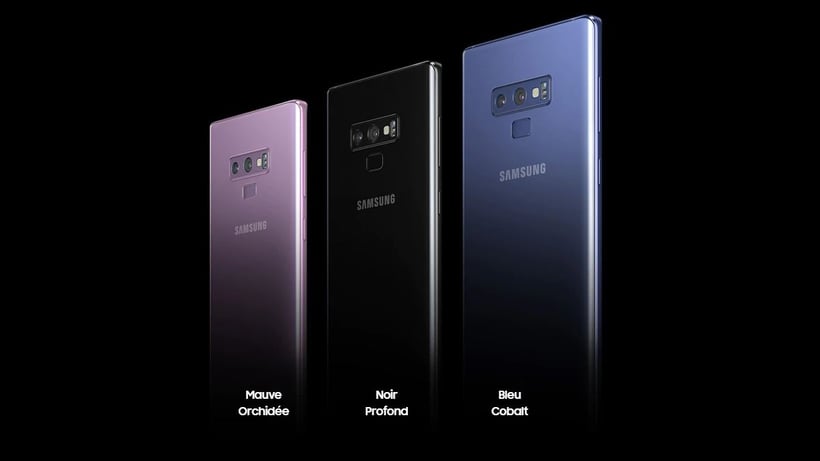 Samsung Galaxy Note 9 coloris