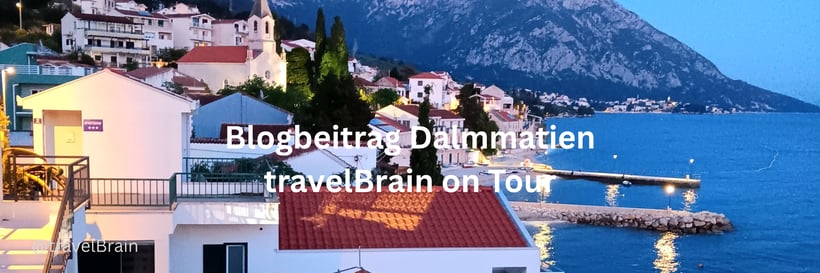 Banner zur Verlinkung auf einen Blogbeitrag zum Roadtrip Dalmatien von travelBrian Reisen. 