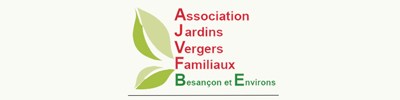Logo avec feuilles vertes – Association des Jardins et Vergers Familiaux de Besançon et Environs