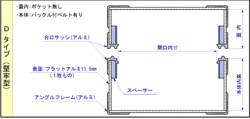 アルミケースDタイプ（ジュラルミンケース）