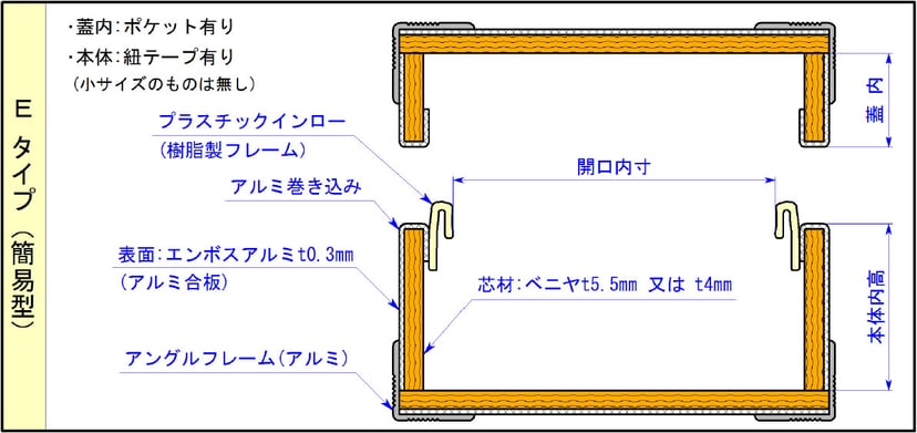 アルミケースEタイプ（ジュラルミンケース）