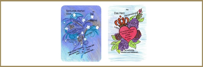 Sterne und Herz aus den Lenormandkarten