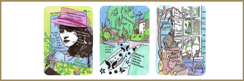 Dame, Wege und Mäuse Lenormandkarten