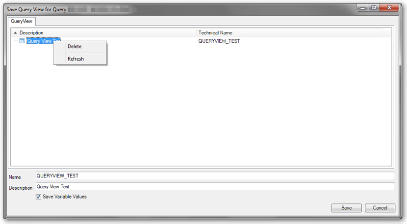 SAP Analysis for Office Delete Query View