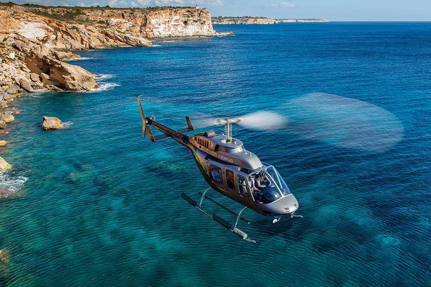 Viaje en helicóptero en Mallorca Son Amoixa Vell