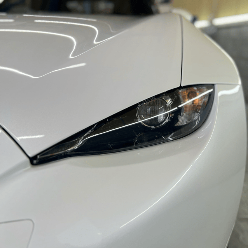 マツダ　ロードスター　プロテクションフィルム施工　ヘッドライト保護　クリアな見た目