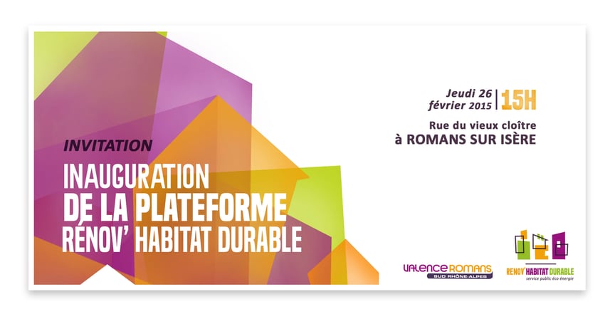 invitation charte graphique identité visuelle renov habitat durable valence illustration immeuble stylisé