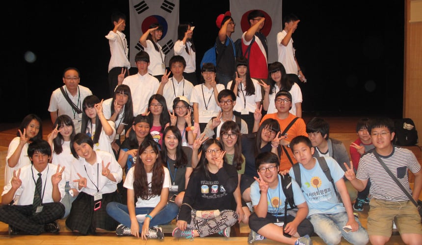 ▲제5회 한일중고생포럼(2014년7월, 일본 시마네현)