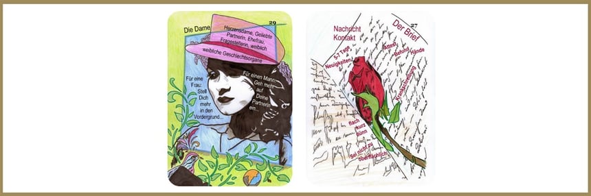 Dame und Brief Lenormandkarten