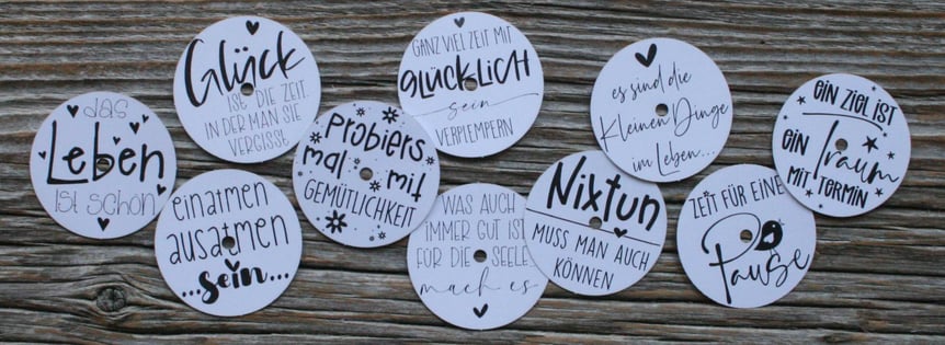 Teelichtbotschaften Set "schönes Leben"