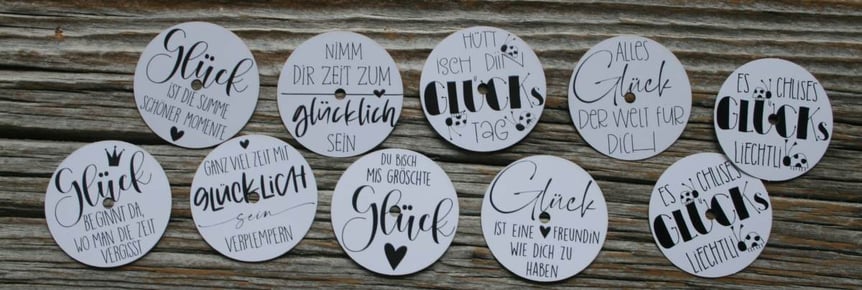 Teelichtbotschaften Set "Glück"