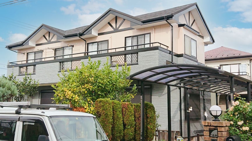 千葉市緑区おゆみ野中央の屋根エコラカバー工法、 外壁塗装工事後