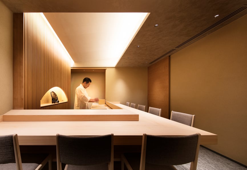 桧一枚板カウンター