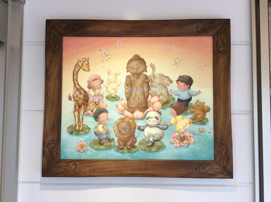 童画　仏様　保育園　幼稚園　壁画