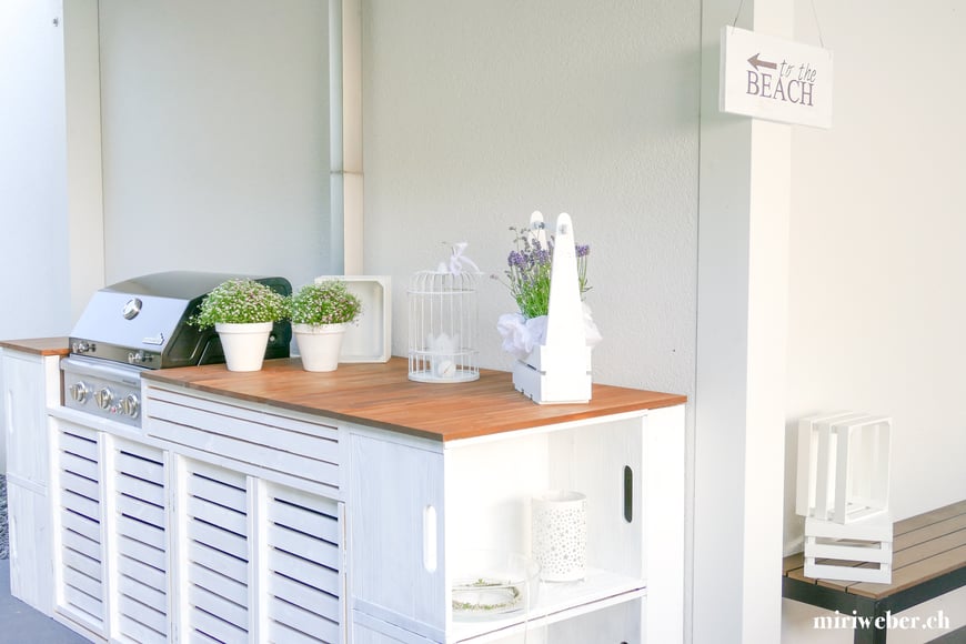 Outdoor Küche, DIY, selber bauen, Outdoor Kitchen, Anleitung, Plan, bauen, selber machen, Garten Küche, Küche, Grill, Kreativ, selber machen, weisse Outdoor Küche, DIY Blog, Bau Blog, Kreativ Blog, Schweiz