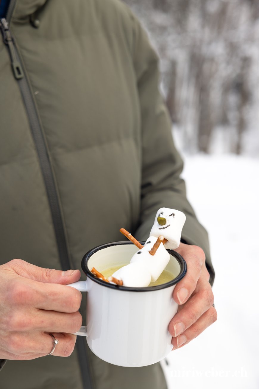 Marshmallow Schneemann, Marshmallow DIY, Winterapero, Dry January, ohne Alkohol, alkoholfrei, Rezept, Winterapero, Apero, Winterapéro, Apéro, Foodblog Schweiz, Familienblog Schweiz