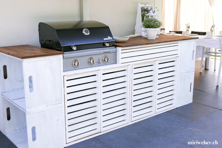 Outdoor Küche, DIY, selber bauen, Outdoor Kitchen, Anleitung, Plan, bauen, selber machen, Garten Küche, Küche, Grill, Kreativ, selber machen, weisse Outdoor Küche, DIY Blog, Bau Blog, Kreativ Blog, Schweiz