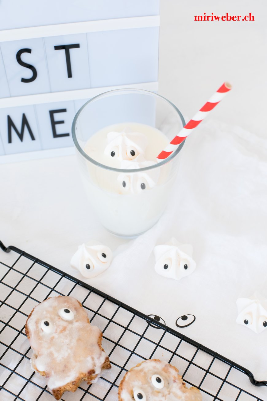 Halloween Food, Halloween Ideen, Halloween Gespenster, Halloween Rezepte, Halloween Guetzli, Halloween Kekse, Gespenster Guetzli, Foodblog Schweiz, Schweizer Foodblog, Hirse Guetzli, Rezept