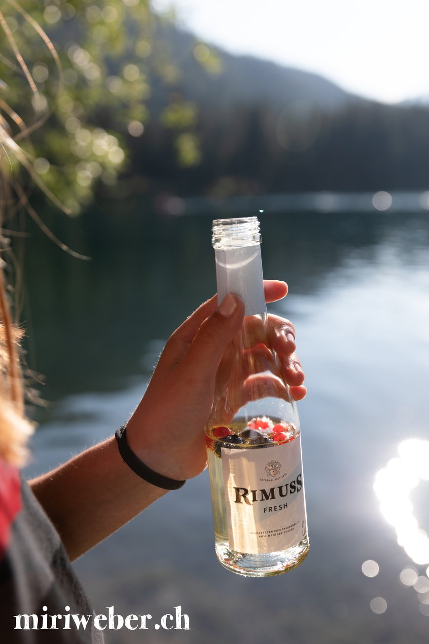 Rimuss Fresh, Piccolo, kleine Flaschen, alkoholfrei, Ideen, Caumasee, Shooting, Fotoshooting, Flims, Laax