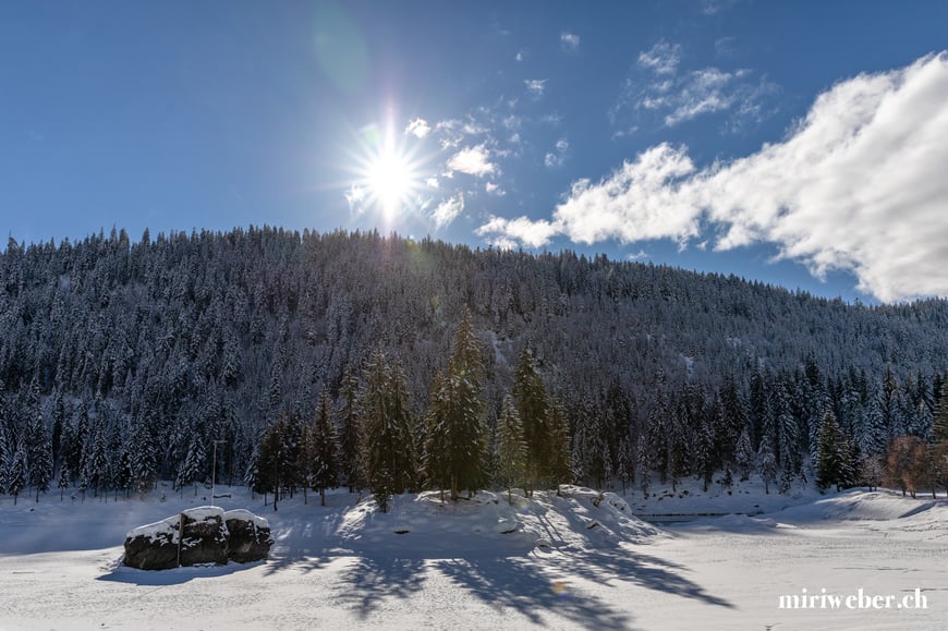 Caumasee, Fotospot, Winter, Spaziergang, Flims