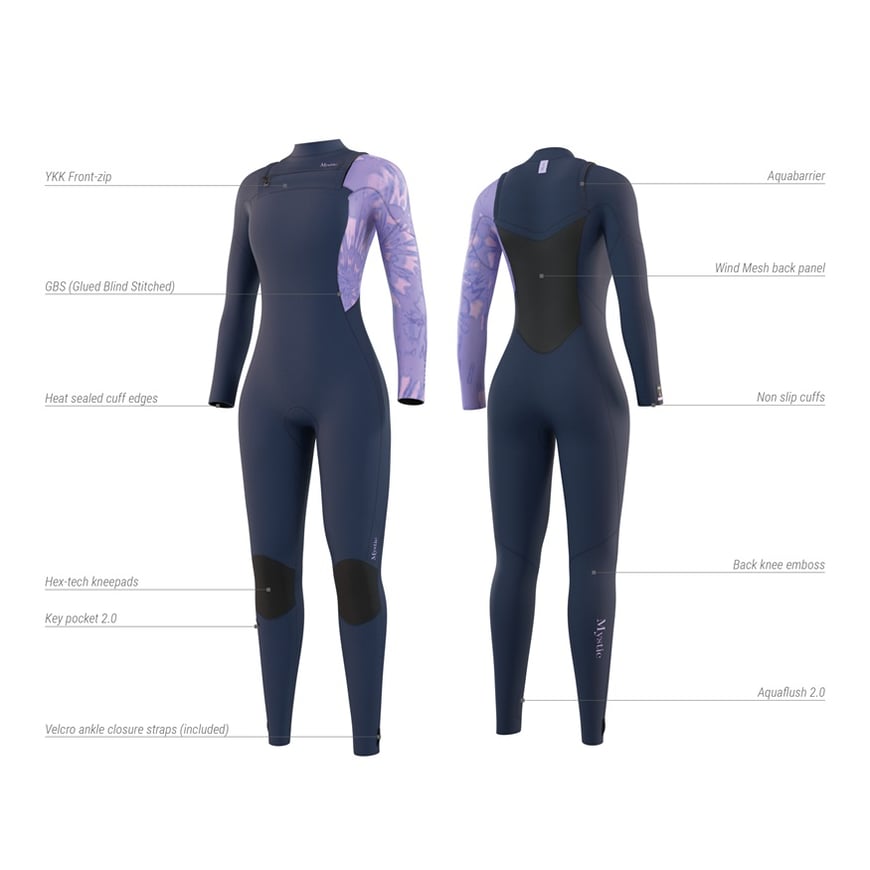 Mystic Jayde Fullsuit 5/4mm Fzip Women 2023 Navy Wetsuits bei WindSucht