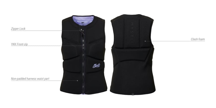 Mystic Ruby Impact Vest Fzip Kite Women Dark Grey Details bei WindSucht