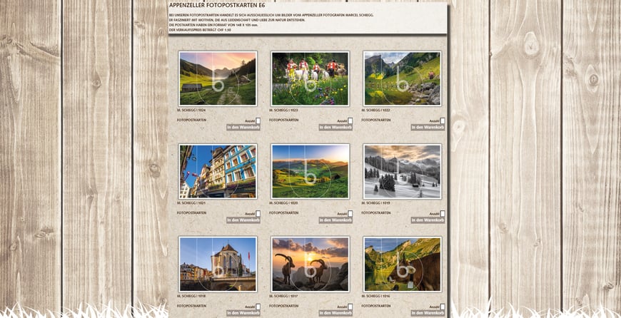 Marcel Schiegg, Patrik Baumann, Kartenverlag, Weihnachtskarten, Postkarten, Fotokarten, Appenzell, Alpstein, Trauerkarten, Appenzellerland