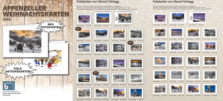 Marcel Schiegg, Patrik Baumann, Kartenverlag, Weihnachtskarten, Postkarten, Fotokarten, Appenzell, Alpstein, Trauerkarten, Appenzellerland