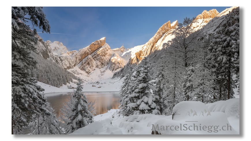 Seealpsee, Winter, Panorama, Alpstein, Appenzell, Appenzellerland, Marcel Schiegg