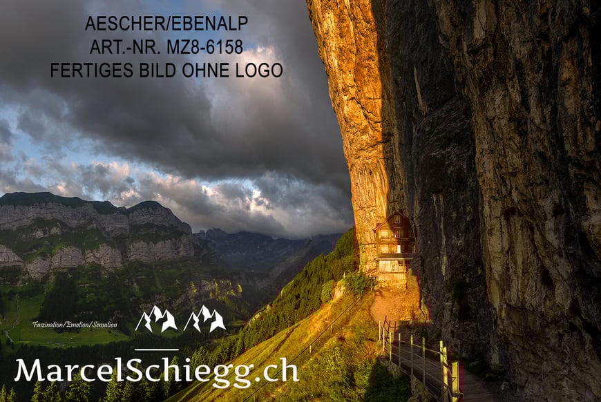Marcel Schiegg, Marcel Schiegg Fotografie, Wandbild, Aescher, Berggasthaus Aescher, Wildkirchli, Ebenalp, Alpstein, Alpsteinfotograf