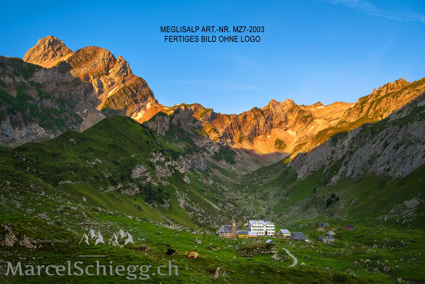 Marcel Schiegg, Marcel Schiegg Fotografie, Wandbild, Meglisalp, Alpstein, Leinwandbild, Alu Dibond, FineArt, Appenzellerland