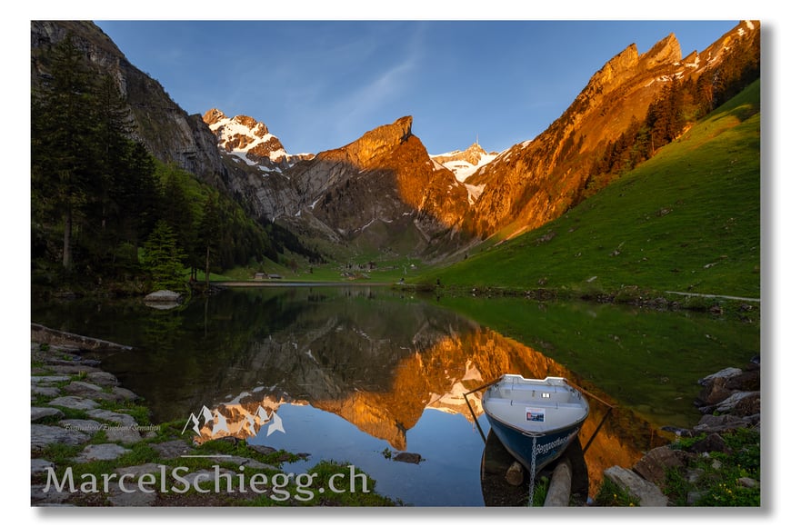 Seealpsee, Berggasthaus Seealpsee, Panorama, Alpstein, Appenzell, Appenzellerland, Marcel Schiegg, Frühling, Natur, Berglandschaft, Säntis, Altmann, Rotsteinpass