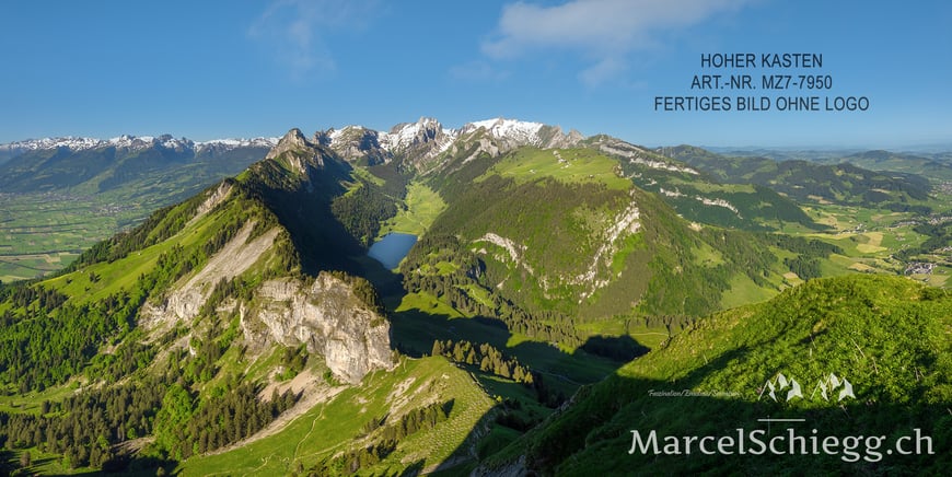 Hoher Kasten, Panorama, Alpstein, Appenzell, Appenzellerland, Marcel Schiegg, Sämtisersee, Säntis, Luftseilbahn Hoher Kasten