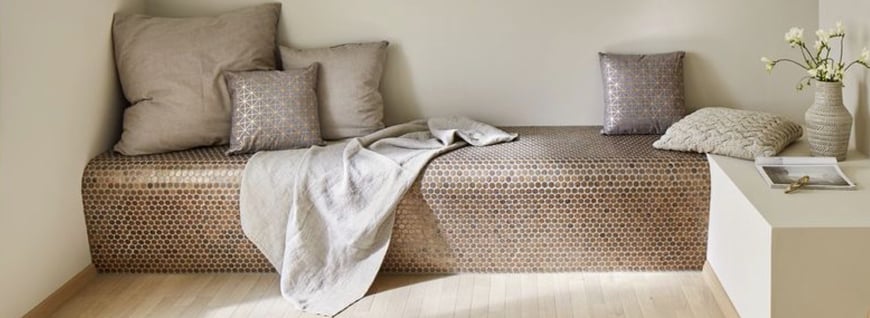 mosaico in metallo rame